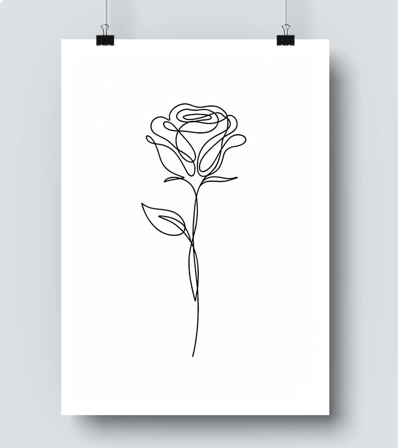 Affiche Line Art Rose #3