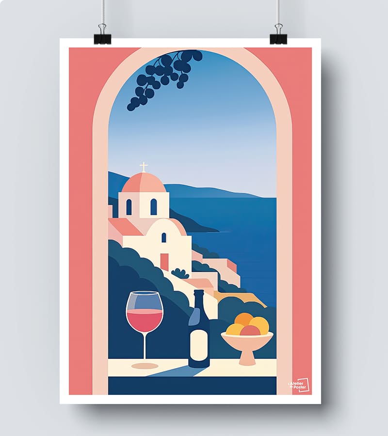 Affiche Paysage Marin et Apéro – Art Mural pour Déco d Été #58