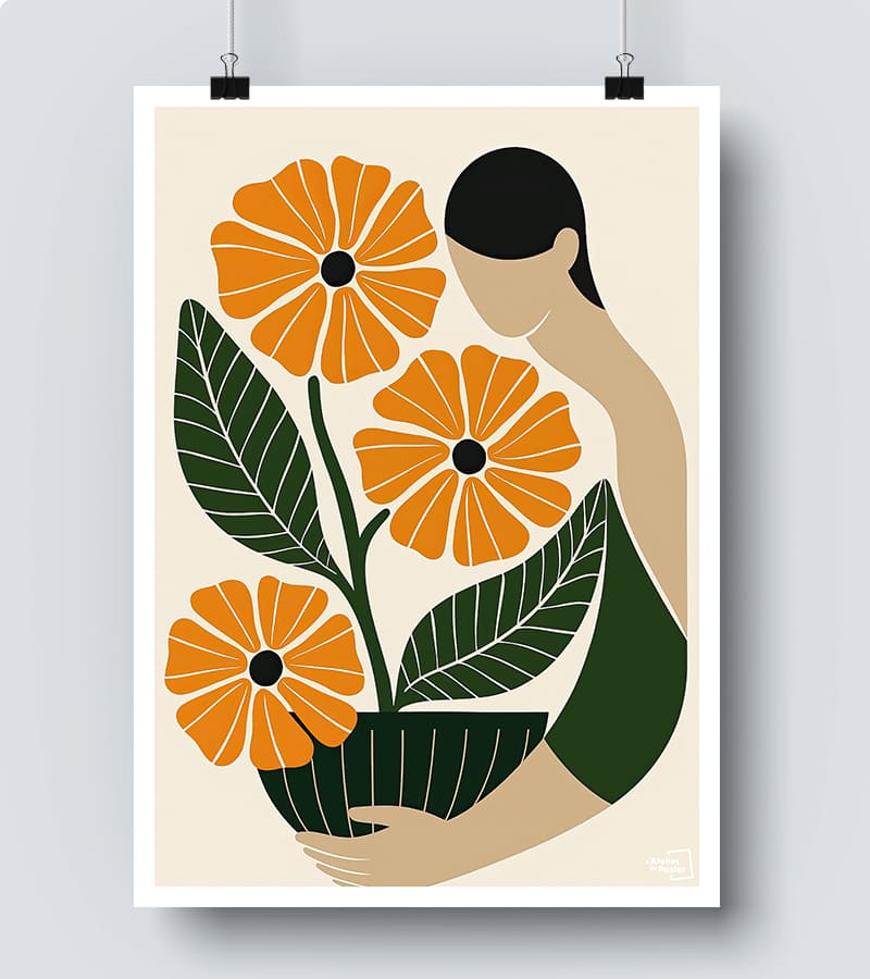 Affiche Femme Botanique – Art Minimaliste Féminin et Végétal #60