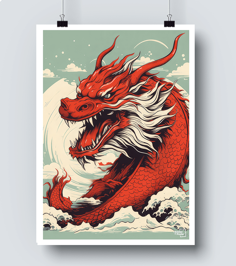 Affiche Dragon Japonais
