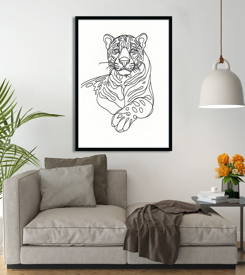Affiche Line Art Panthère #16