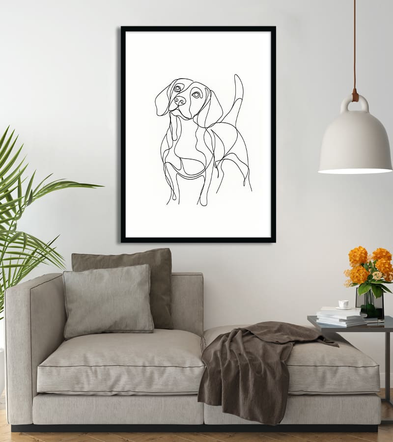 Affiche Line Art Petit chien Canidé #15