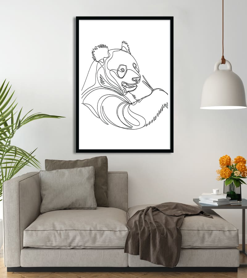 Affiche Line Art Panda #17
