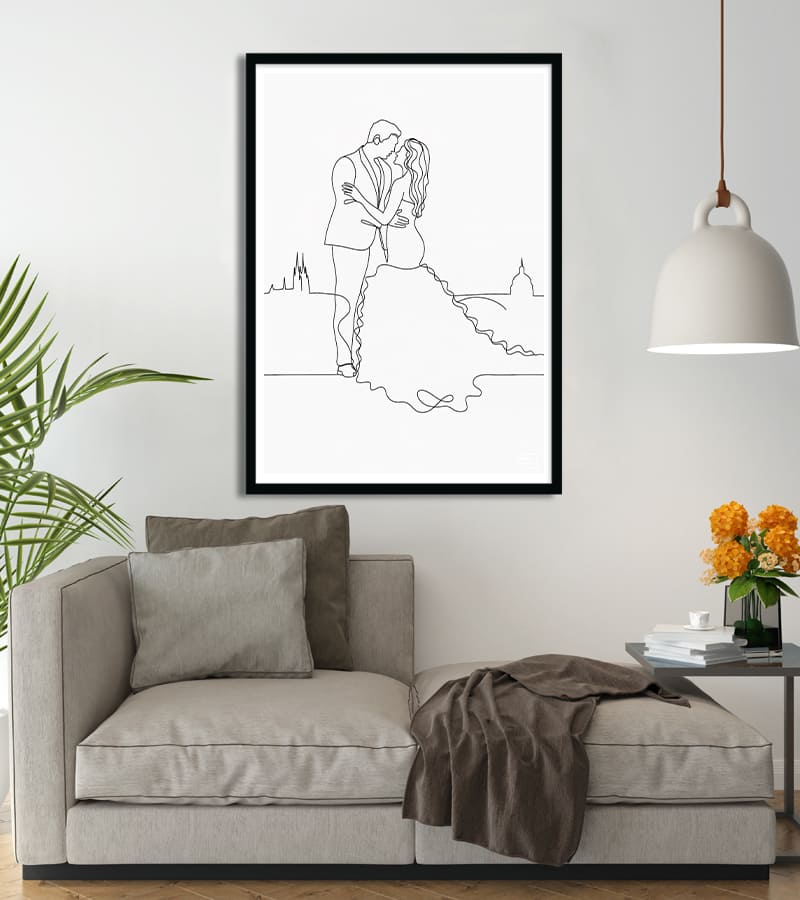 Affiche Line Art mariage #25