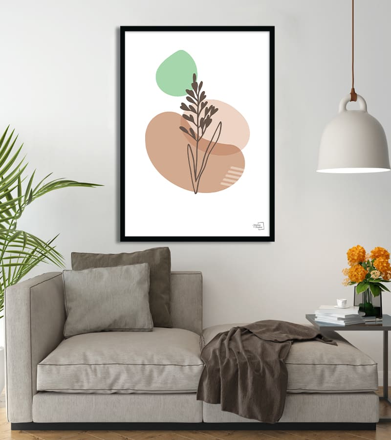 Affiche minimaliste abstrait plante végétation pastel #27