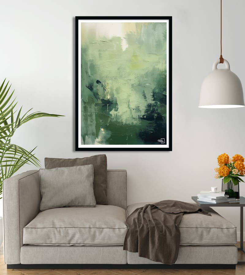 poster tableau abstrait vert