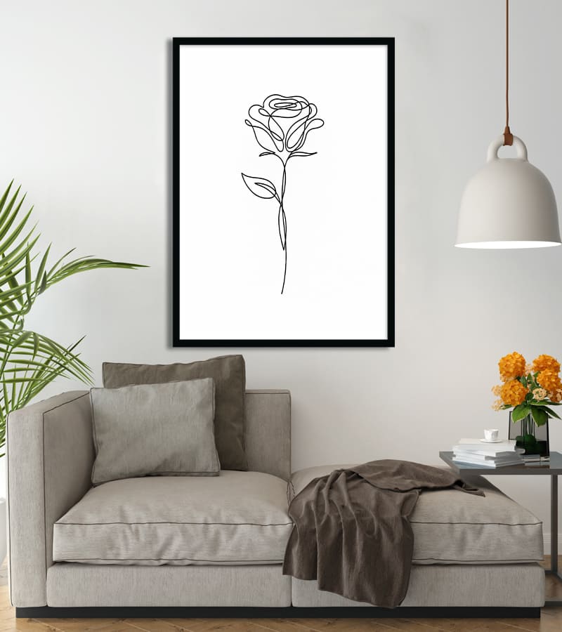 Affiche Line Art Rose #3