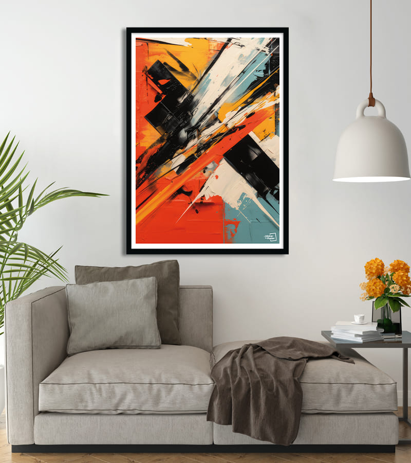 poster tableau abstrait explosion de couleur