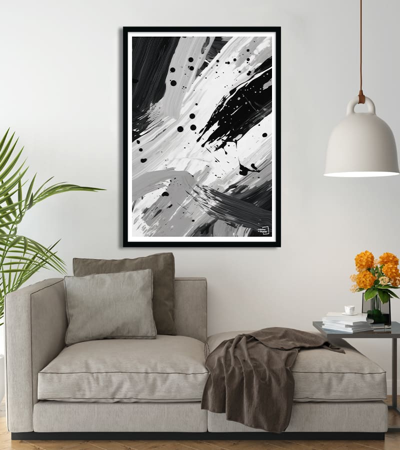 poster abstrait noir et blanc #44
