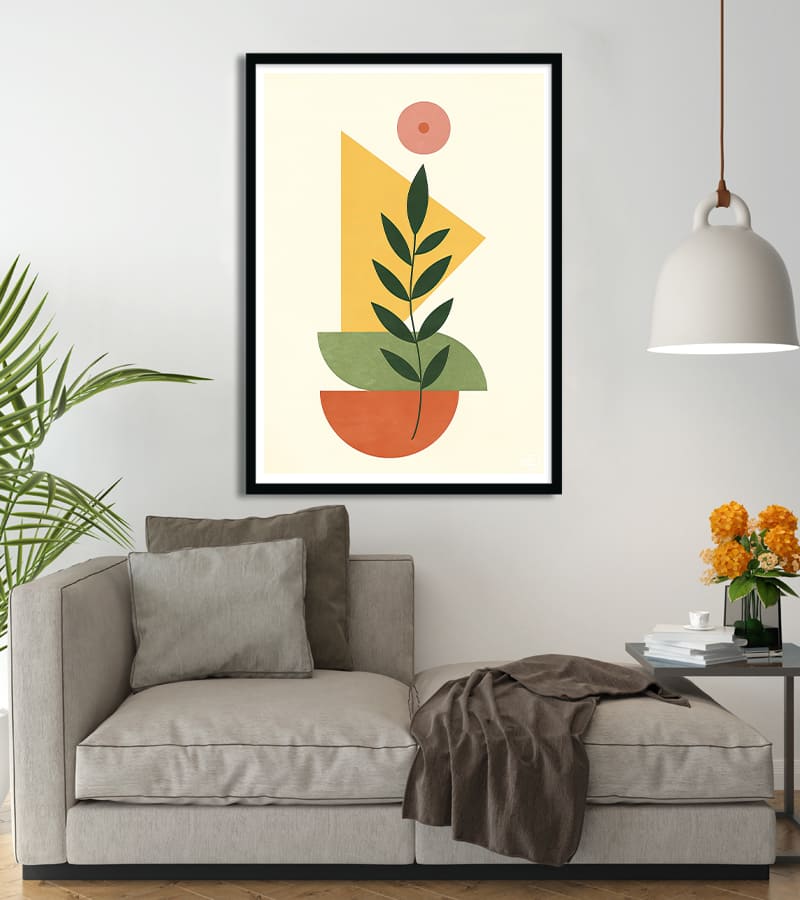 Affiche Nature Minimaliste – Composition Végétale et Graphique #54