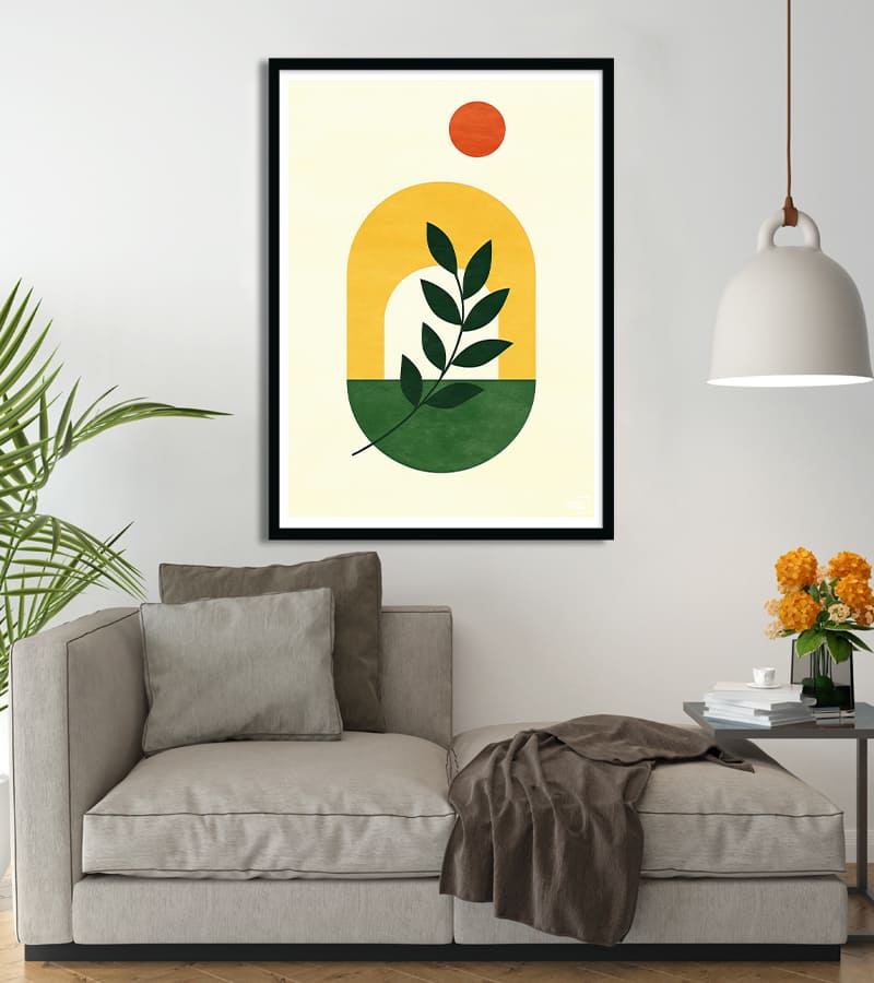 Affiche Botanique Abstraite – Plante et Formes en Style Contemporain #55