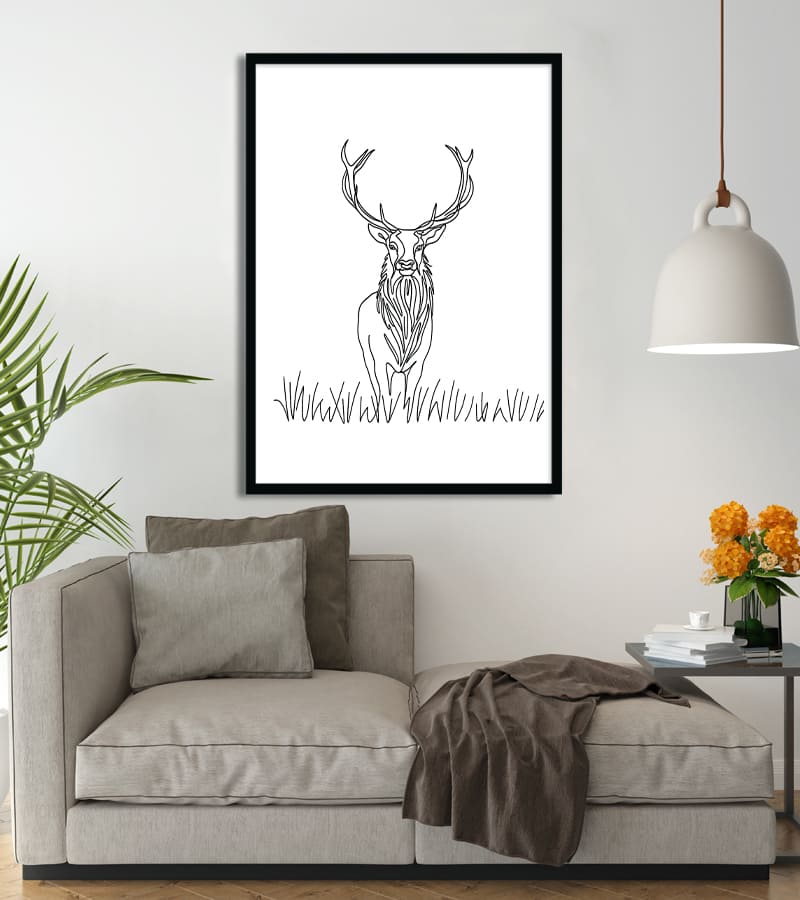 Affiche Line Art Cerf #6