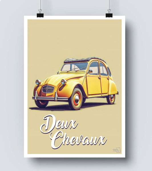 Affiche Deux Chevaux