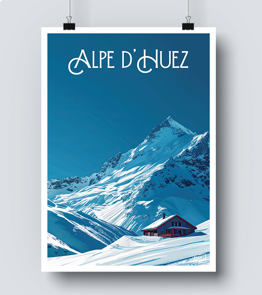 Affiche Alpe d Huez vintage