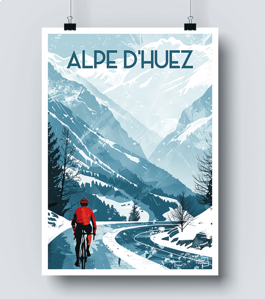 Affiche Alpe d Huez à vélo