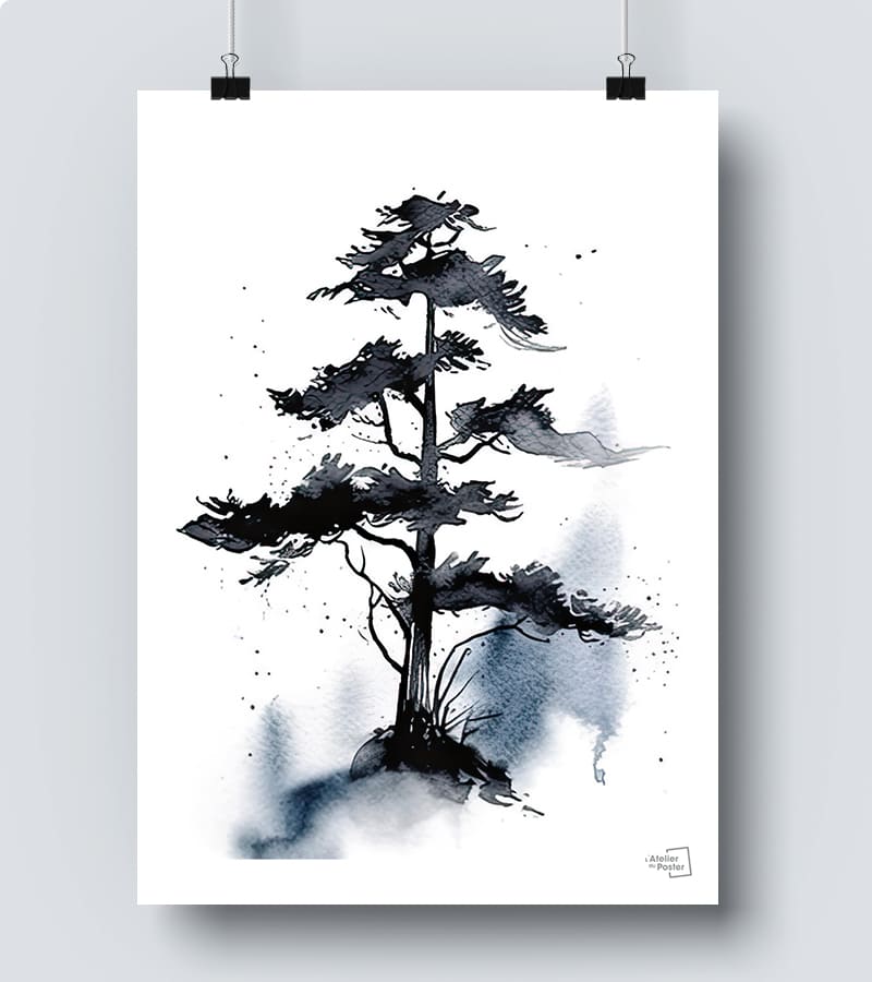 Affiche Arbre Aquarelle