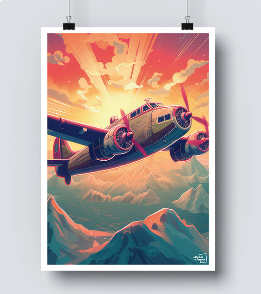 Affiche Vieux Avion