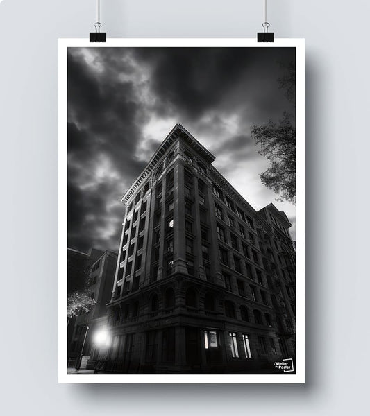 Affiche Bâtiment Noir et blanc