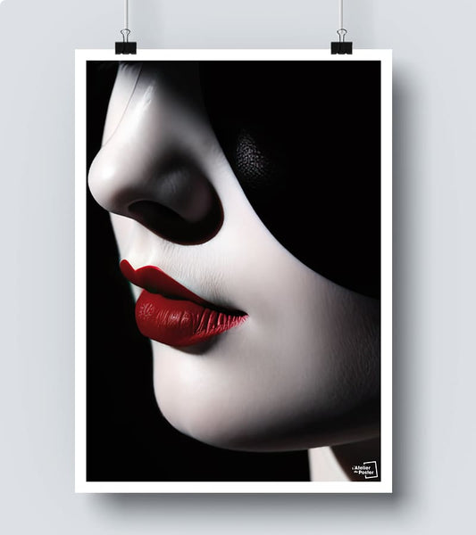 Affiche Maquillage de la femme en noir et blanc