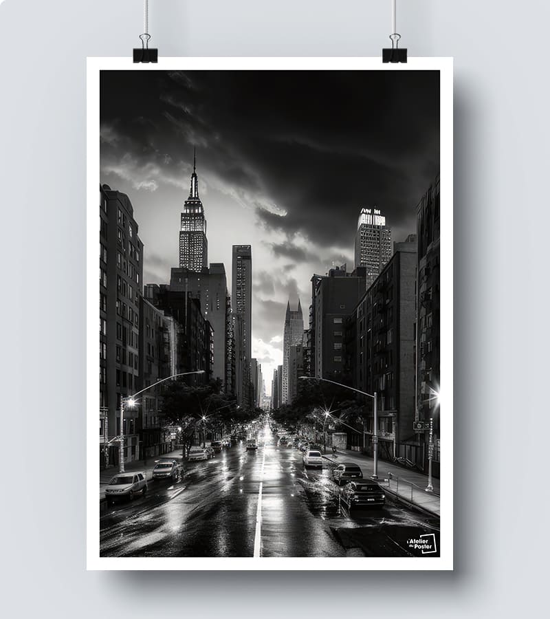 Affiche New York Noir et Blanc