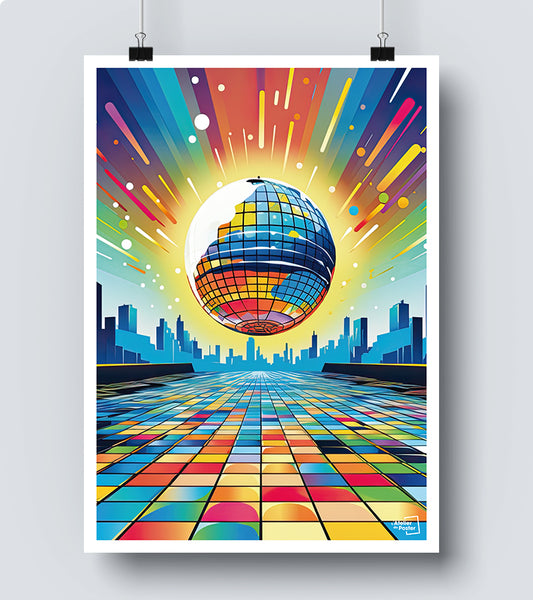 Affiche Boule Disco - Pop Art