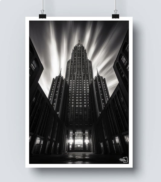 Affiche Building Noir et Blanc