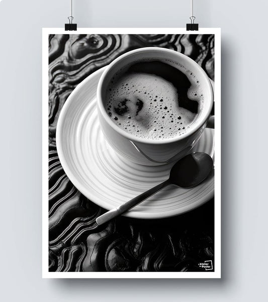 Affiche Café Expresso - Noir et Blanc