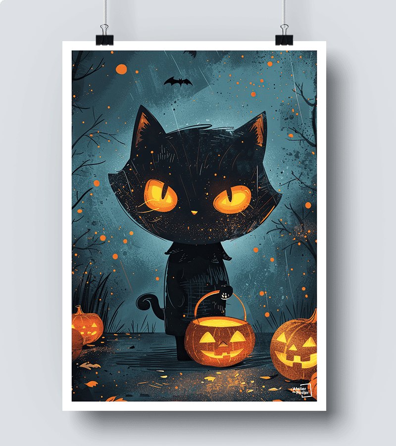 Affiche Chat d'Halloween