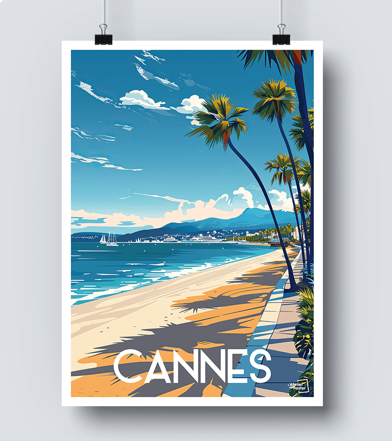 Affiche Cannes Plage