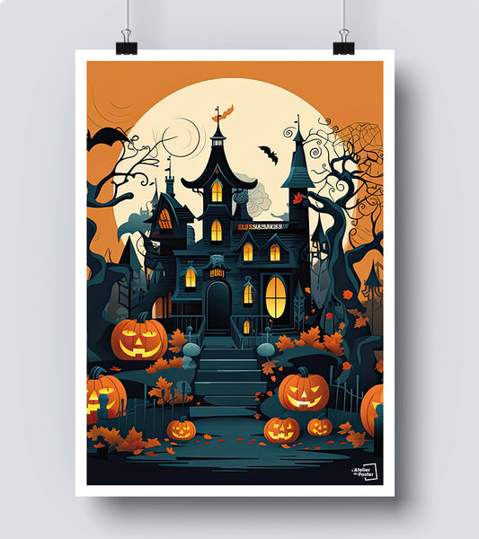 Affiche Château Hanté Halloween