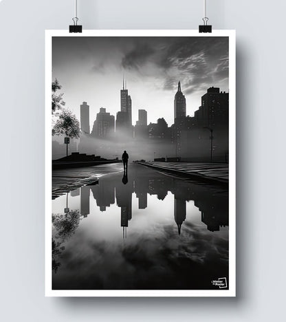 Affiche City Noir et Blanc