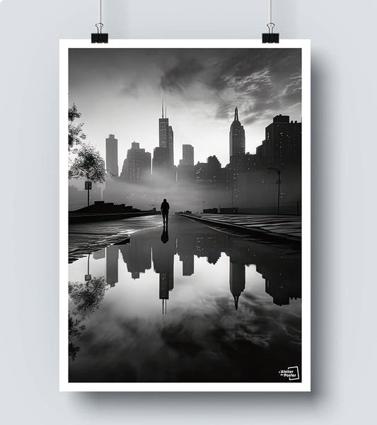 Affiche City Noir et Blanc