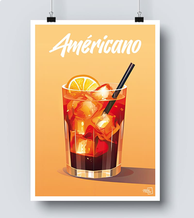 Affiche Cocktail Americano