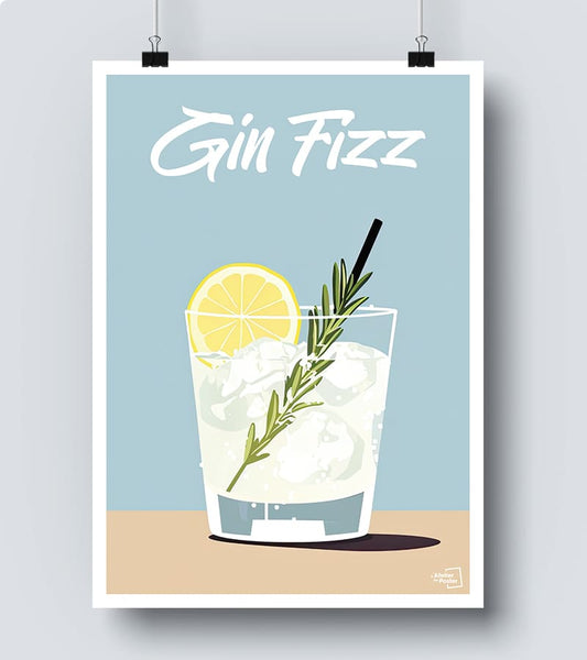 Affiche Cocktail Gin fizz