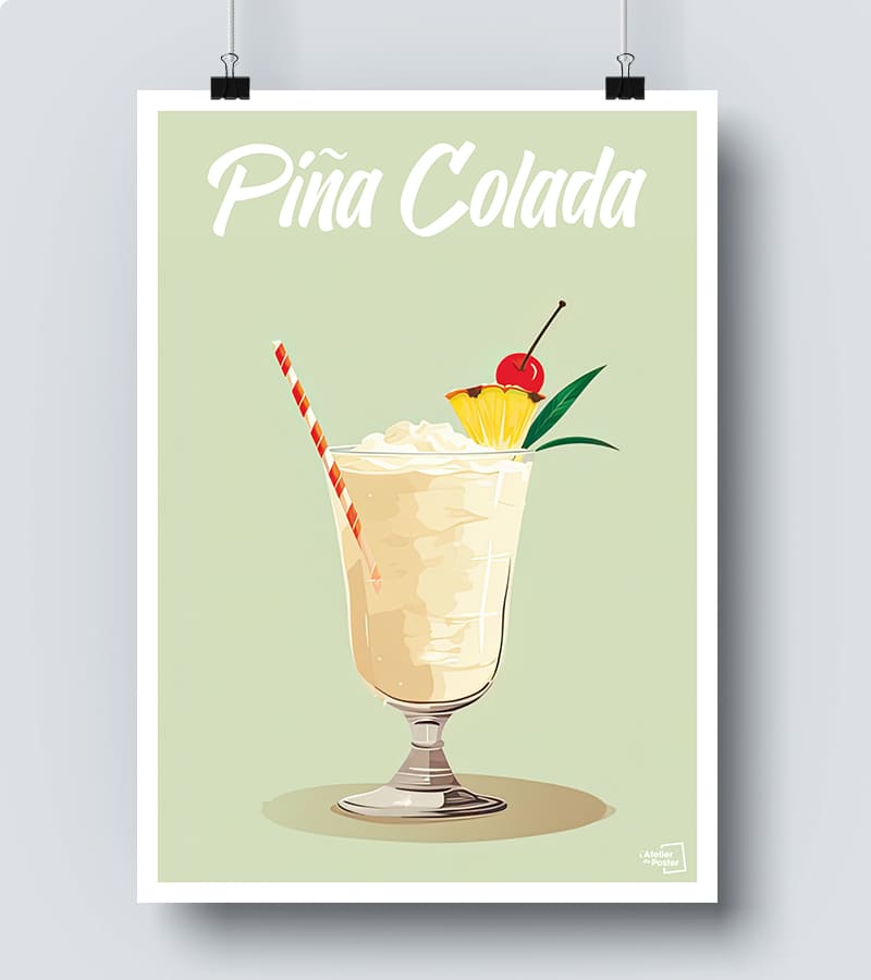 Affiche Cocktail Pina Colada