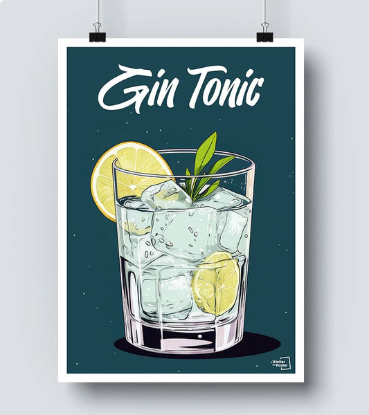 Affiche Cocktail Gin Tonic