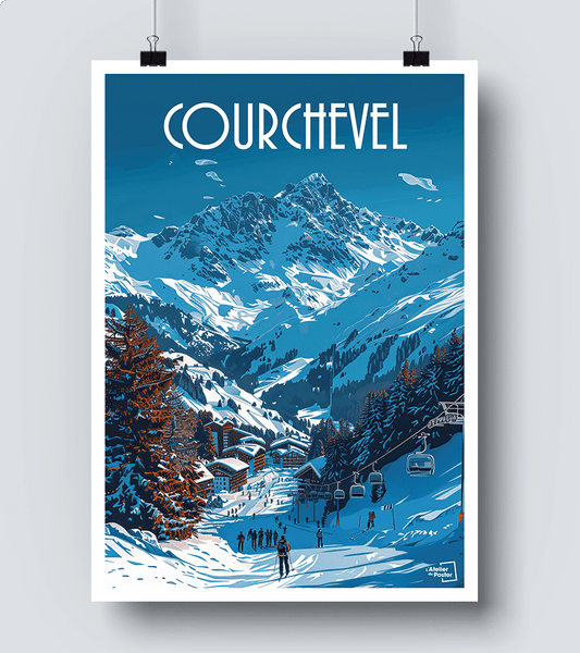 Affiche Courchevel Vintage