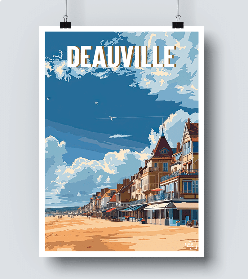 affiche plage deauville