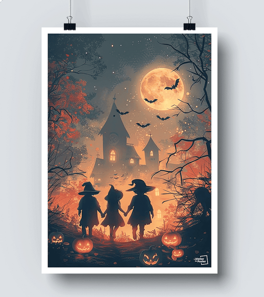 Affiche Enfants déguisés pour Halloween