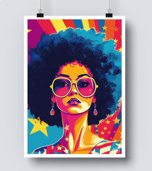 Affiche Femme Afro - Pop Art