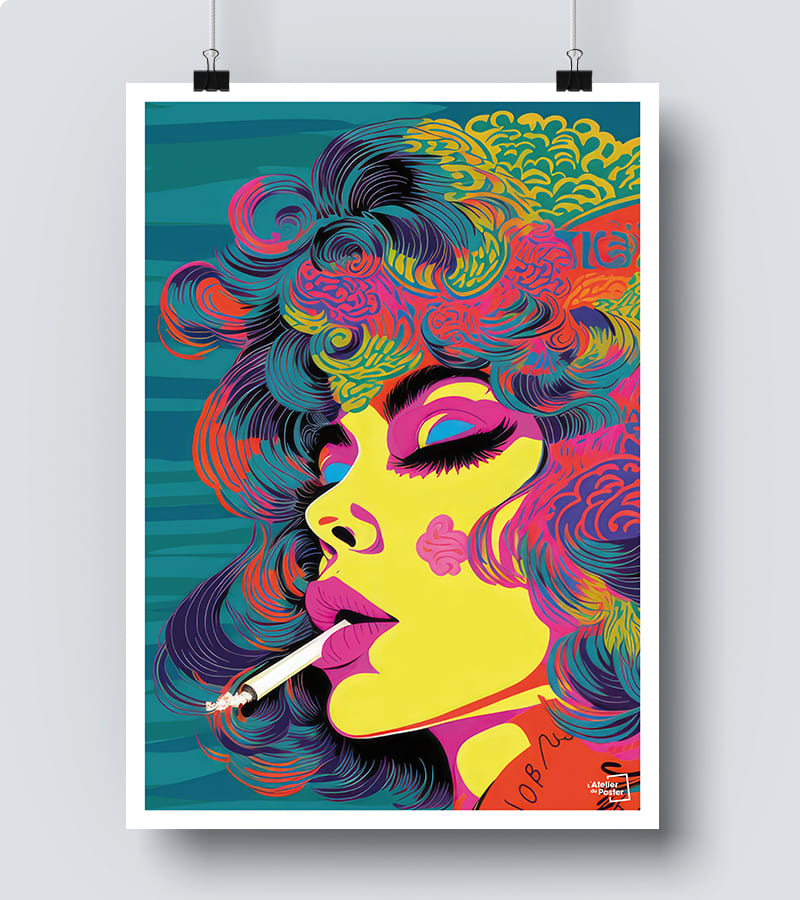 Affiche Pop Art Femme qui fume