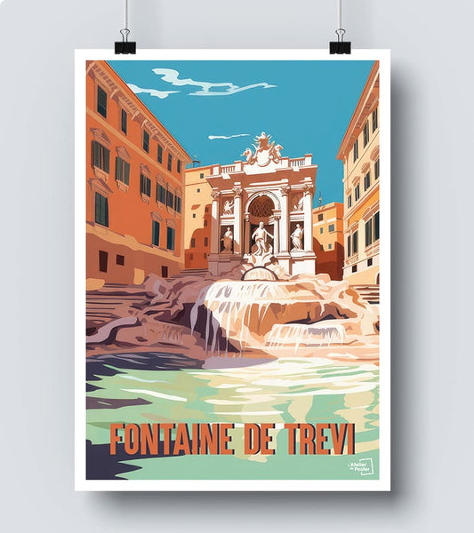 Affiche Fontaine de Trevi - Italie