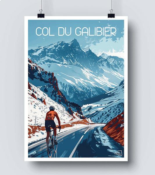 Affiche Col du Galibier à Vélo