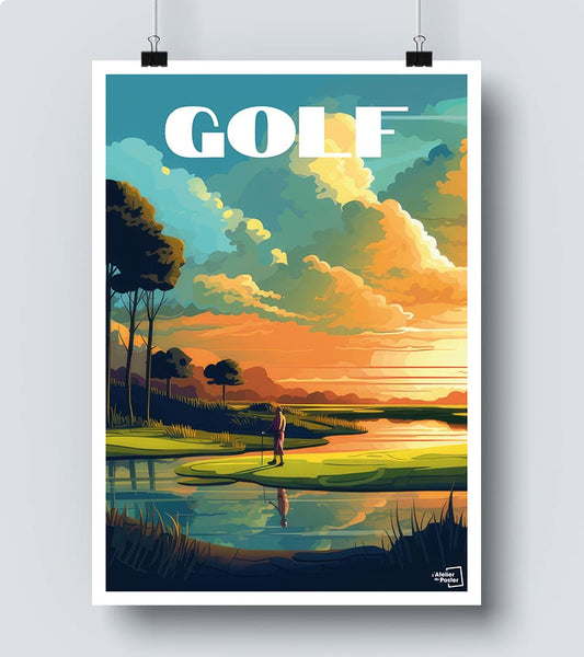 Poster Golf golfeur
