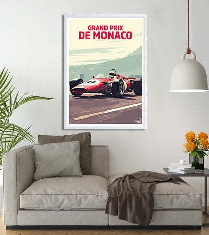 Affiche Course Automobile Monaco