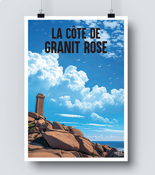 Affiche Côte de Granit Rose Vintage