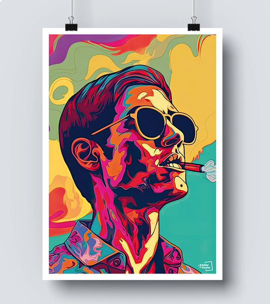 Affiche Homme et sa cigarette - Pop Art