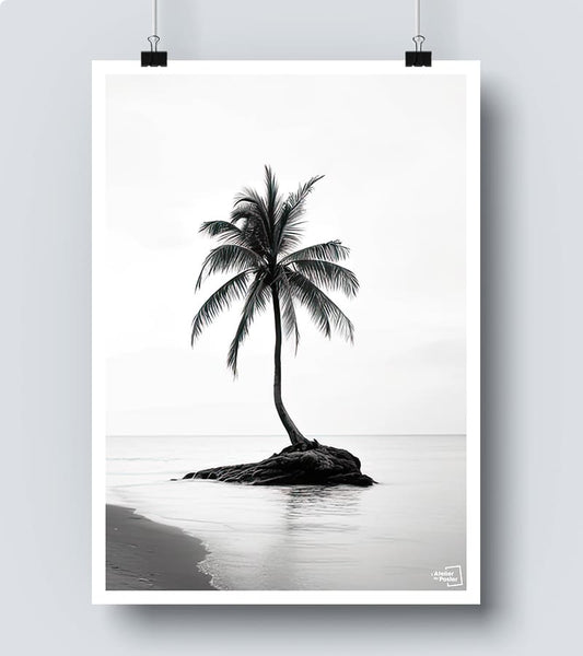 Affiche Palmier Noir et Blanc