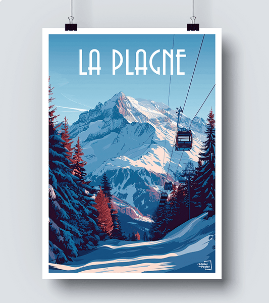 Affiche La Plagne Vintage