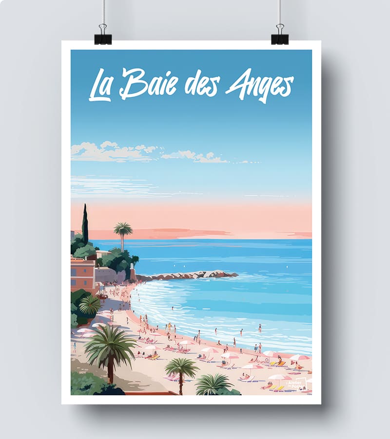 Affiche La Baie des Anges plage 